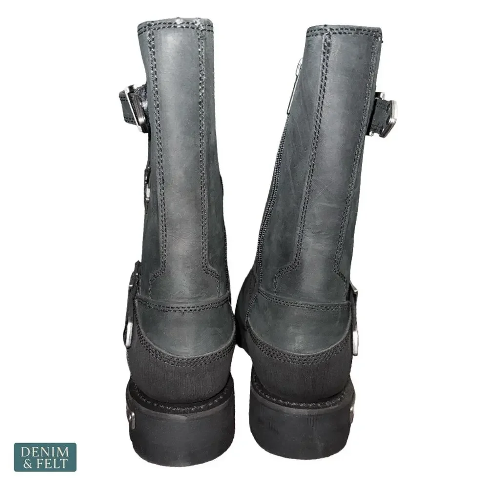 NEW Harley Davidson Stroman Motorcycle Boots Black Leather Biker Riding Mens‎